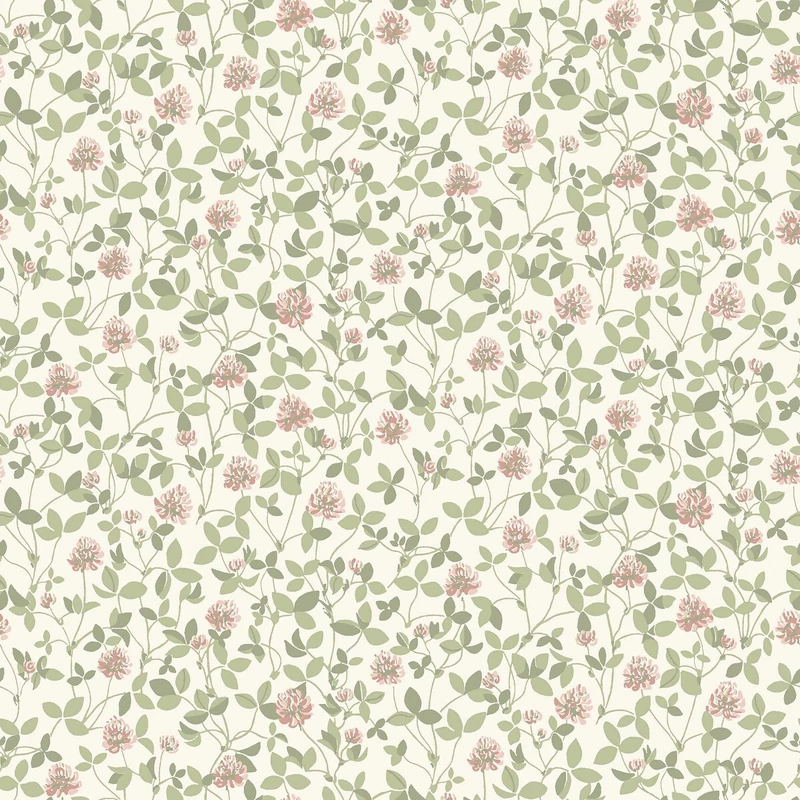 Boras Skandináv levél mintás rózsaszín vlies tapéta Klöver Pink 53 cm X 10 m