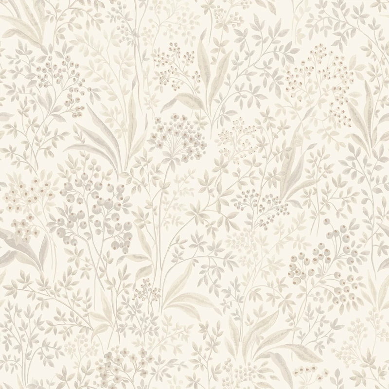 Boras Romantikus levél mintás bézs vlies tapéta Nocturne Beige 53 cm X 10 m