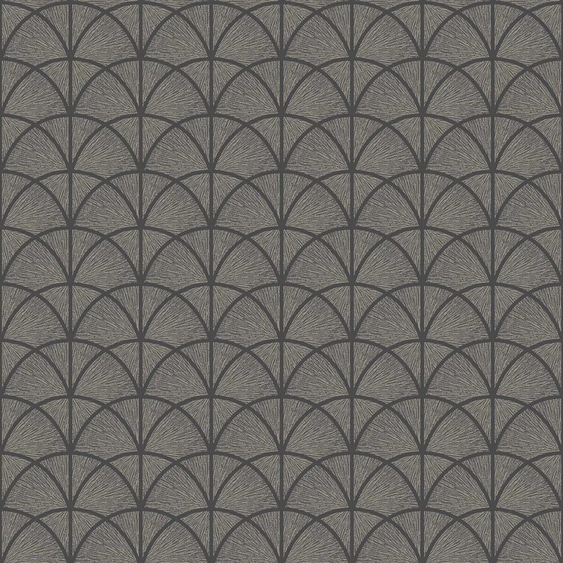 Boras Art Deco fényes fekete vlies tapéta Deco Arch Black 53 cm X 10 m