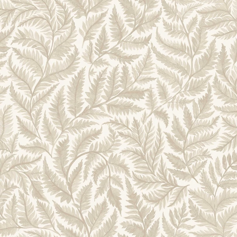 Boras Modern levélmintás bézs vlies tapéta Ferns Beige 53 cm X 10 m