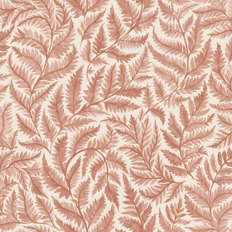 Boras Modern levélmintás piros vlies tapéta Ferns Red 53 cm X 10 m