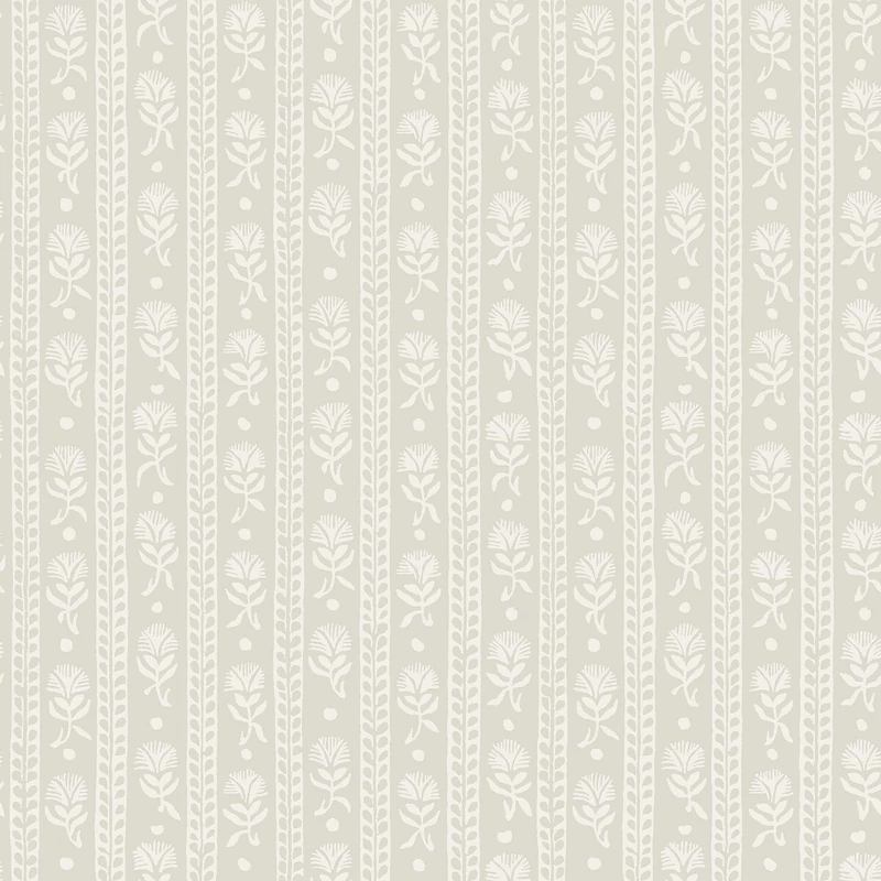 Boras Csíkos virágos skandináv szürke vlies tapéta Nejlikerand Grey 53 cm X 10 m