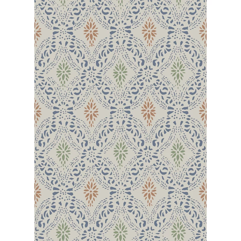 Boras Klasszikus csipke hatású kék vlies tapéta Kvarnholmen Blue 53 cm X 10 m