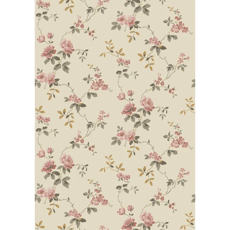 Boras Vintage rózsás bézs vlies tapéta Värmdö Beige 53 cm X 10 m