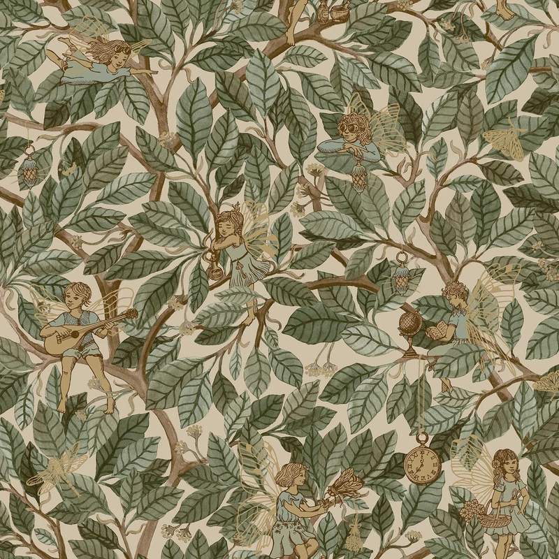 Boras Tündérkés zöld vlies tapéta Fairies Green 53 cm X 10 m