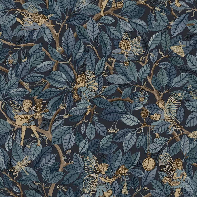 Boras Tündérkés kék vlies tapéta Fairies Blue 53 cm X 10 m