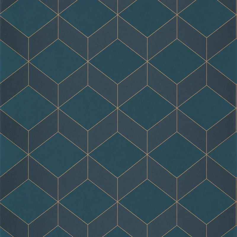 Casadeco Geometriai mintás modern kék vlies tapéta 1930 Metro Bleu 53 cm X 10 m