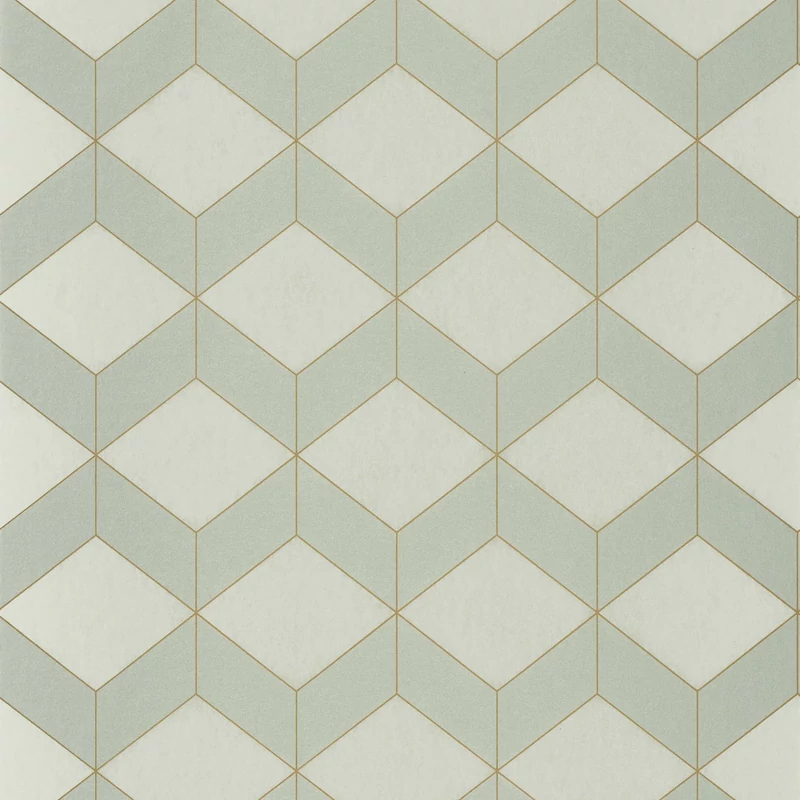 Casadeco Geometriai mintás modern mandulazöld vlies tapéta 1930 Metro Amande 53 cm X 10 m