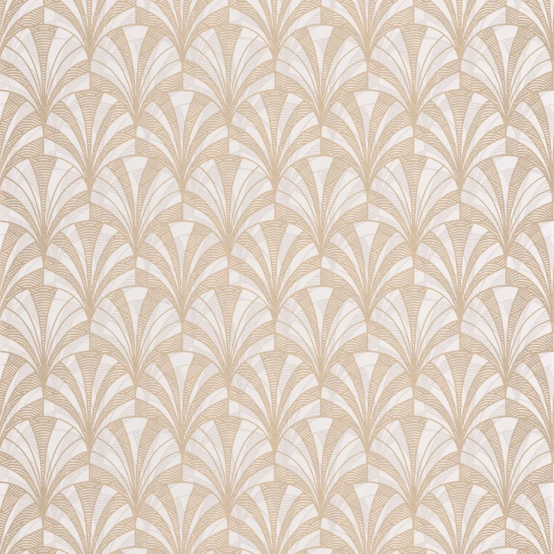 Casadeco Pálmalevél mintás art deco bézs vlies tapéta 1930 Palmette Beige 53 cm X 10 m