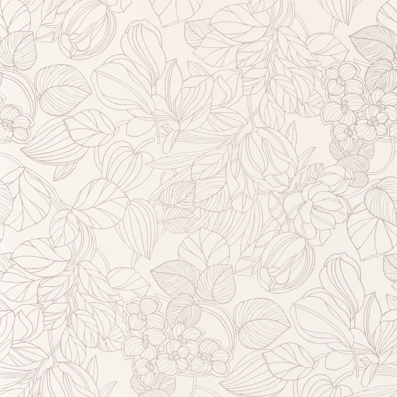 Casadeco Elegáns levél mintás bézs vlies tapéta 1930 Gravure Blanc 53 cm X 10 m