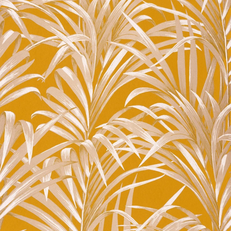 Casadeco Páfrány mintás aranysárga vlies tapéta Louise Fougeres Jaune Or 53 cm X 10 m