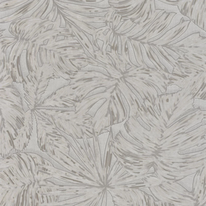 Casadeco Pálmalevél mintás szürke vinyl tapéta Granada Gris 53 cm X 10 m