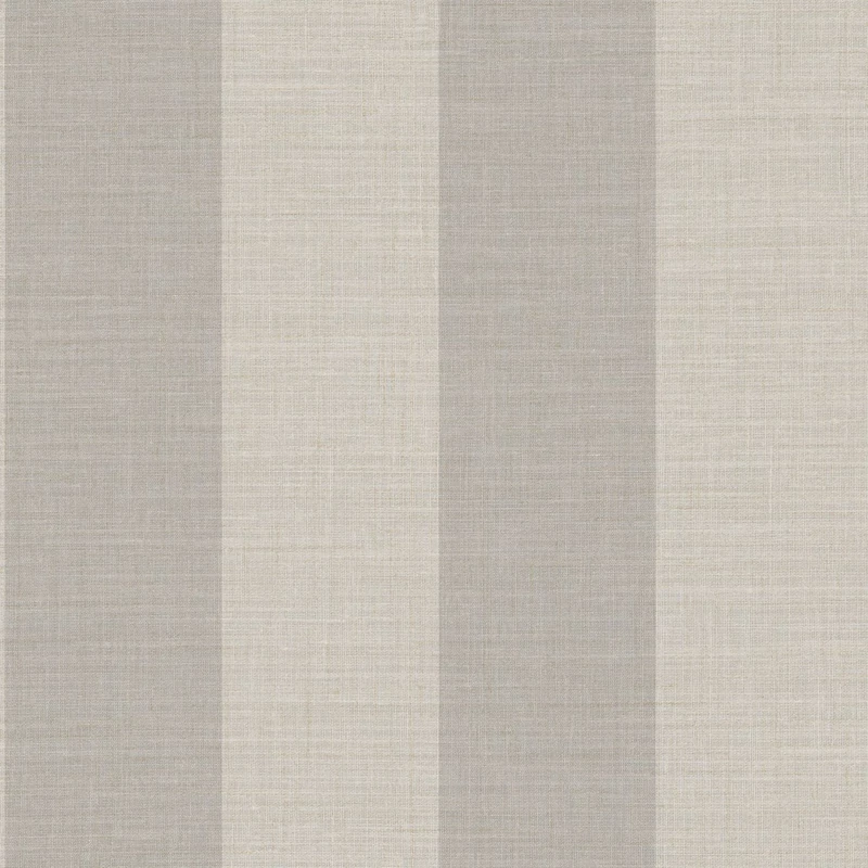 Casadeco Szövethatású széles csíkos szürkés barna vinyl tapéta Williamsburg Rayure Taupe 53 cm X 10 m