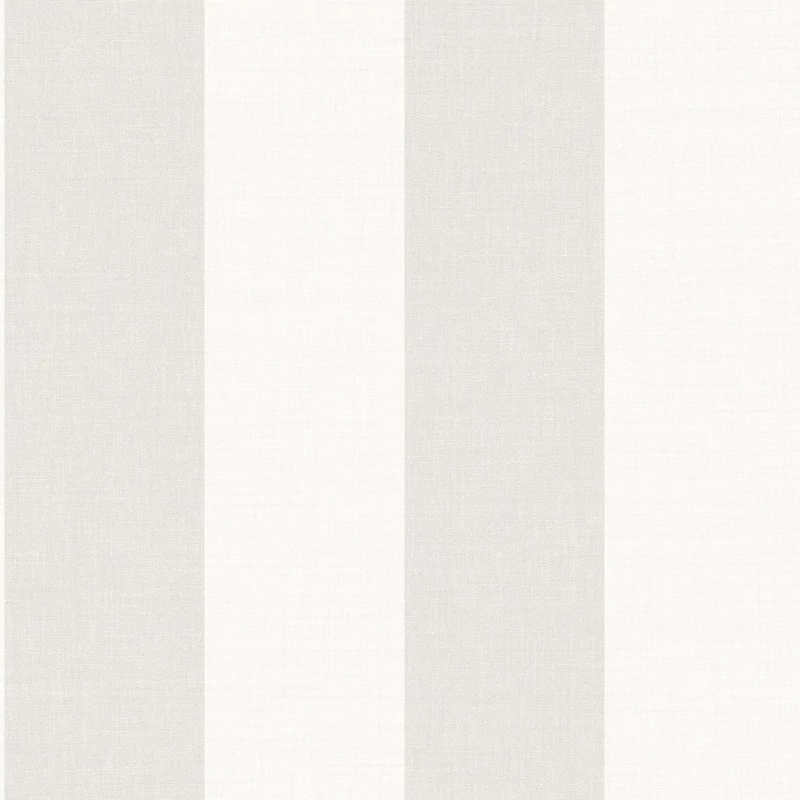 Casadeco Szövethatású széles csíkos világosszürke vinyl tapéta Williamsburg Rayure Blanc/Gris 53 cm X 10 m