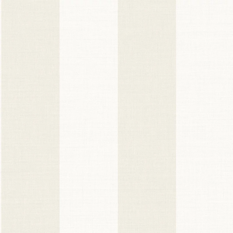 Casadeco Szövethatású széles csíkos bézs vinyl tapéta Williamsburg Rayure Blanc/Beige 53 cm X 10 m
