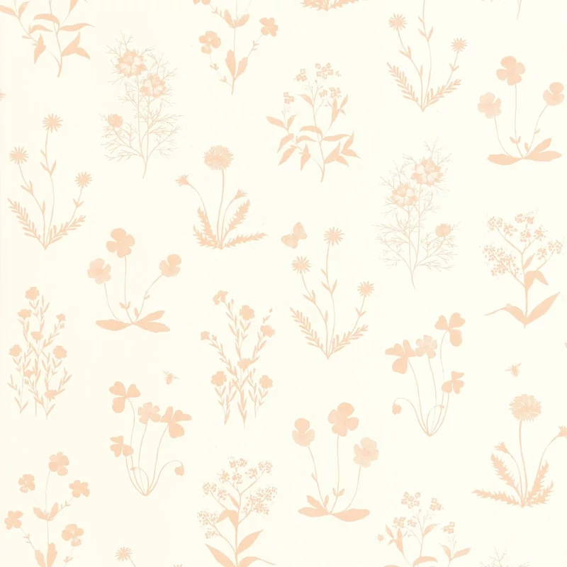 Casadeco Pitypangos romantikus rózsaszín-bézs vlies tapéta Herbier Rose Nude 53 cm X 10 m