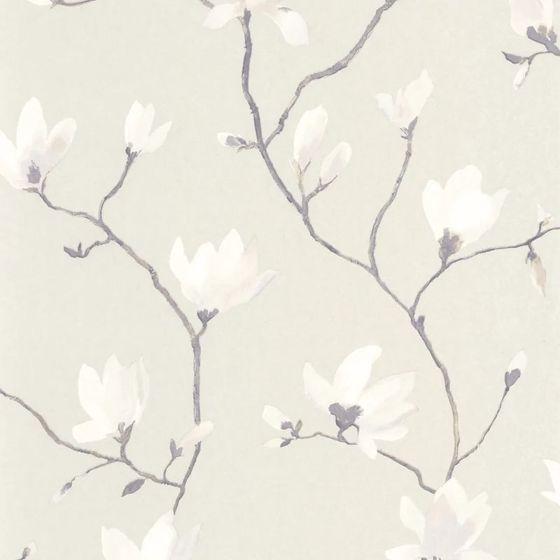 Casadeco Magnóliás fehér vlies tapéta Florescence Suzhou Blanc Coton 53 cm X 10 m