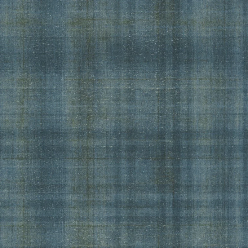 Casadeco Skótkockás szövethatású kék vinyl tapéta Tartan Bleu Loch 53 cm X 10 m