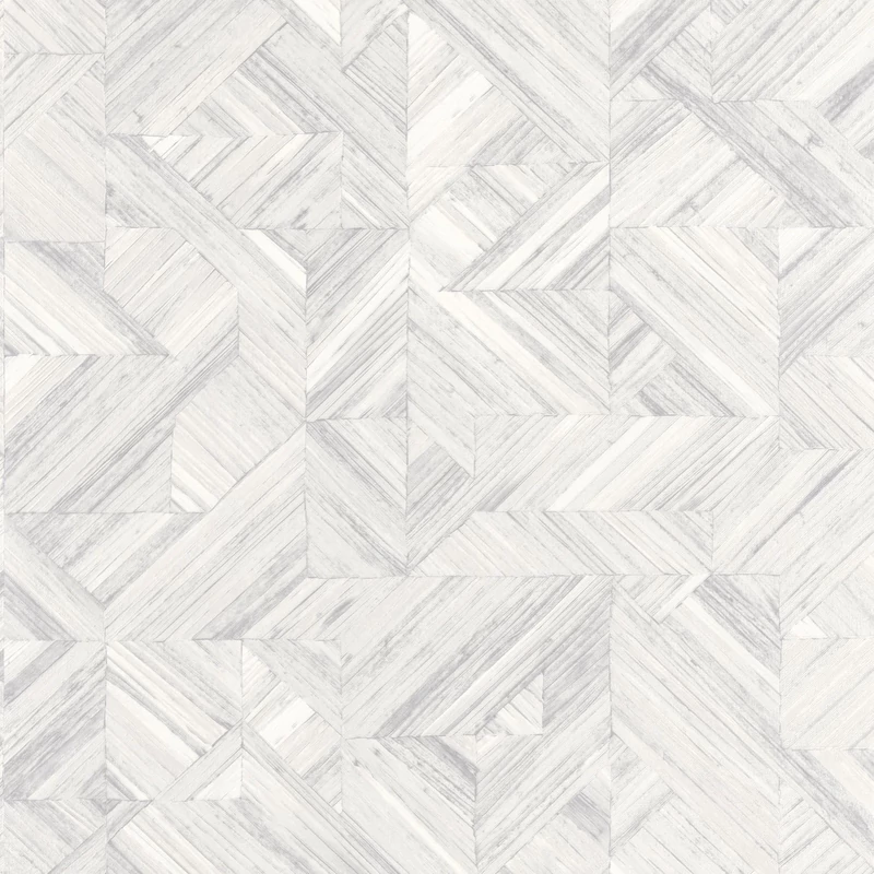 Casadeco Geometriai mintás 3D hatású fehér vinyl tapéta Paille Blanc Coton 53 cm X 10 m