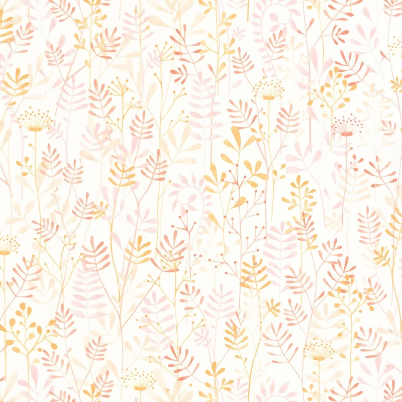 Casadeco Levél mintás rózsaszín vlies tapéta Wild Garden Rose Nude 53 cm X 10 m