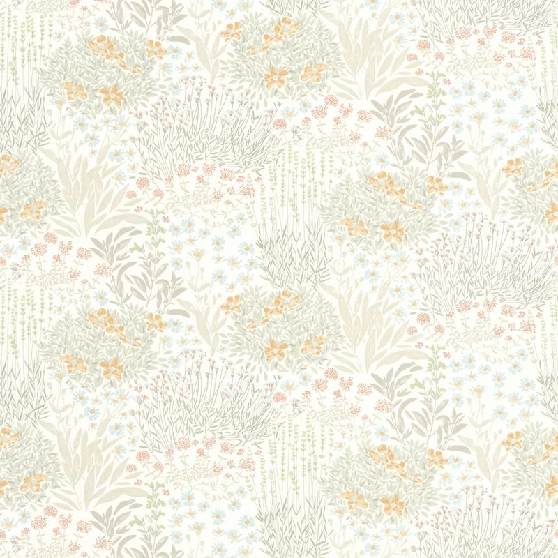 Casadeco Elegáns virág mintás zöld vlies tapéta Flowered Grove Vert Amande 53 cm X 10 m