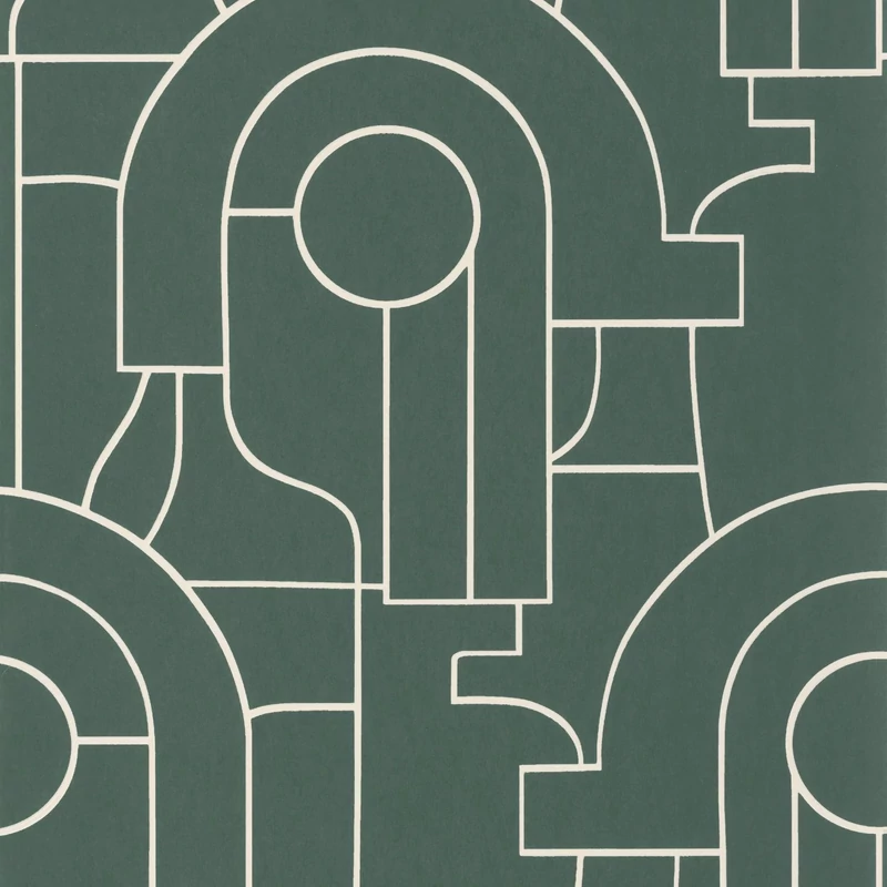 Casadeco Absztrakt mintás elegáns zöld vlies tapéta Arty Vert Tennis 53 cm X 10 m