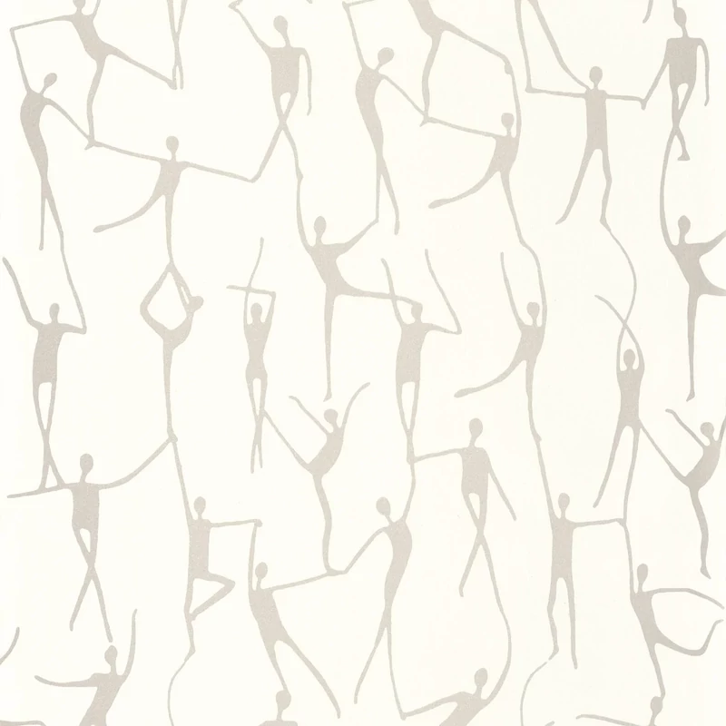 Casadeco Modern fehér vlies tapéta táncosokkal Alberto Blanc 53 cm X 10 m