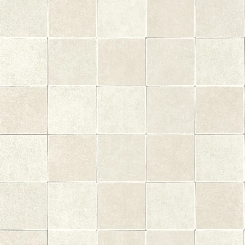 Casadeco Csempe mintás modern bézs vinyl tapéta Zelliges Blanc Albatre 53 cm X 10 m