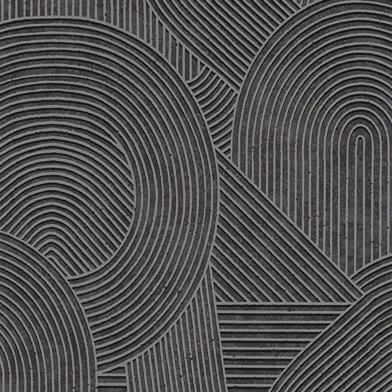 Casadeco 3D hatású modern vonalmintás sötétszürke vlies tapéta Jardin Des Pierres Anthracite 53 cm X 10 m
