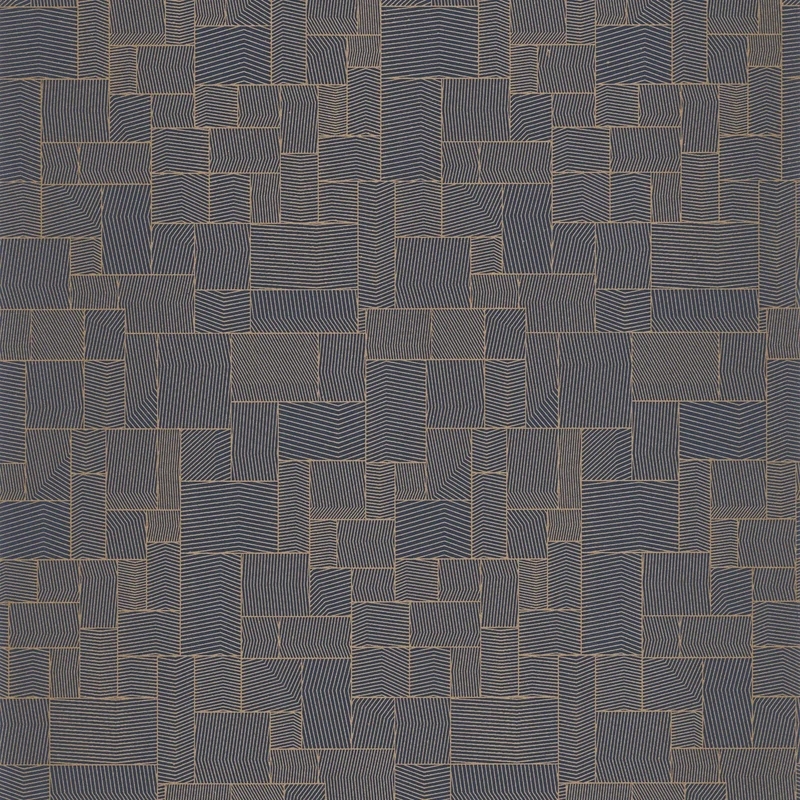 Casadeco Geometriai mintás modern sötétkék vlies tapéta Kensai Bleu Encre 53 cm X 10 m