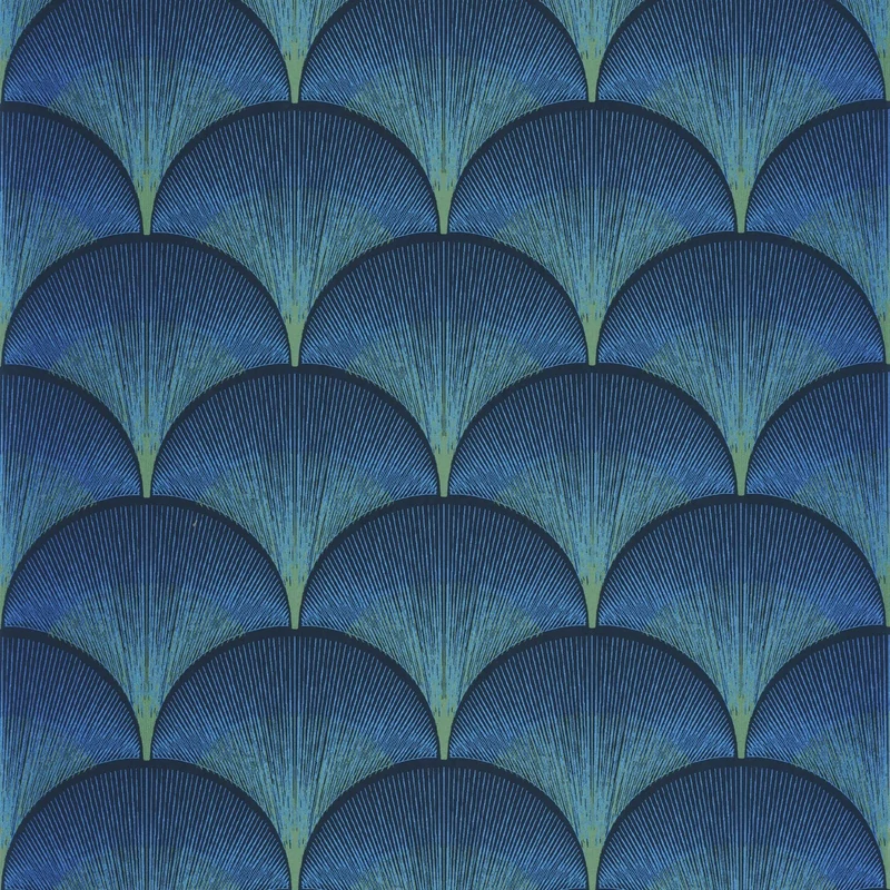 Casadeco Elegáns art deco kék vlies tapéta Broadway Bleu Indigo 53 cm X 10 m