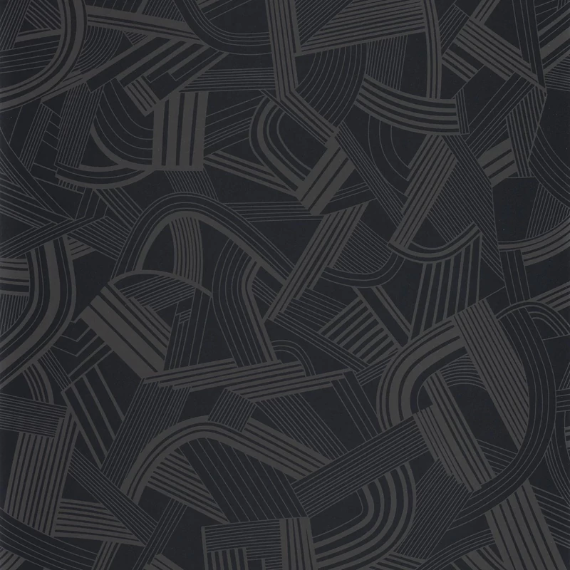 Casadeco Absztrakt mintás modern fekete vlies tapéta Music Hall Noir Reglisse 53 cm X 10 m