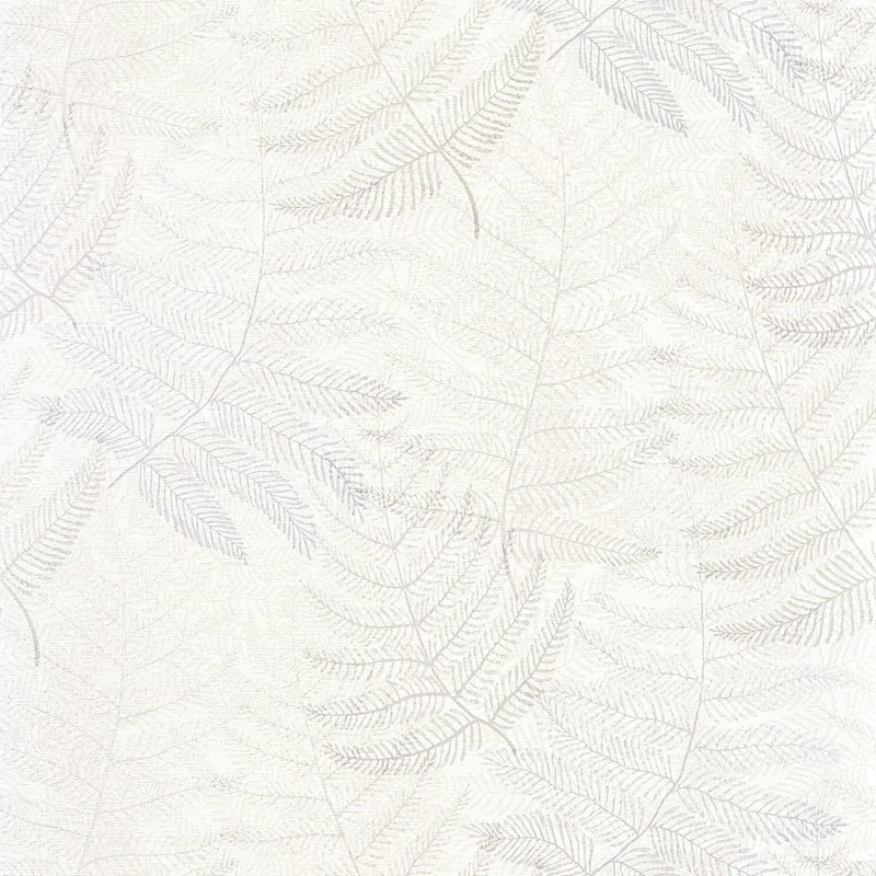 Casadeco Páfrány mintás fehér vinyl tapéta Yosemite Blanc Coton 53 cm X 10 m