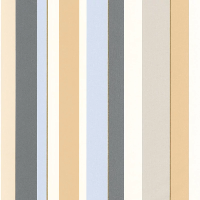 Casadeco Modern csíkos szürke-sárga vinyl tapéta Venice Beach Naturel 53 cm X 10 m