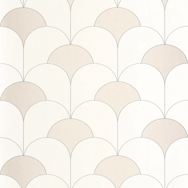 Casadeco Elegáns Art deco arany-fehér vlies tapéta Theatre Blanc Neige 53 cm X 10 m