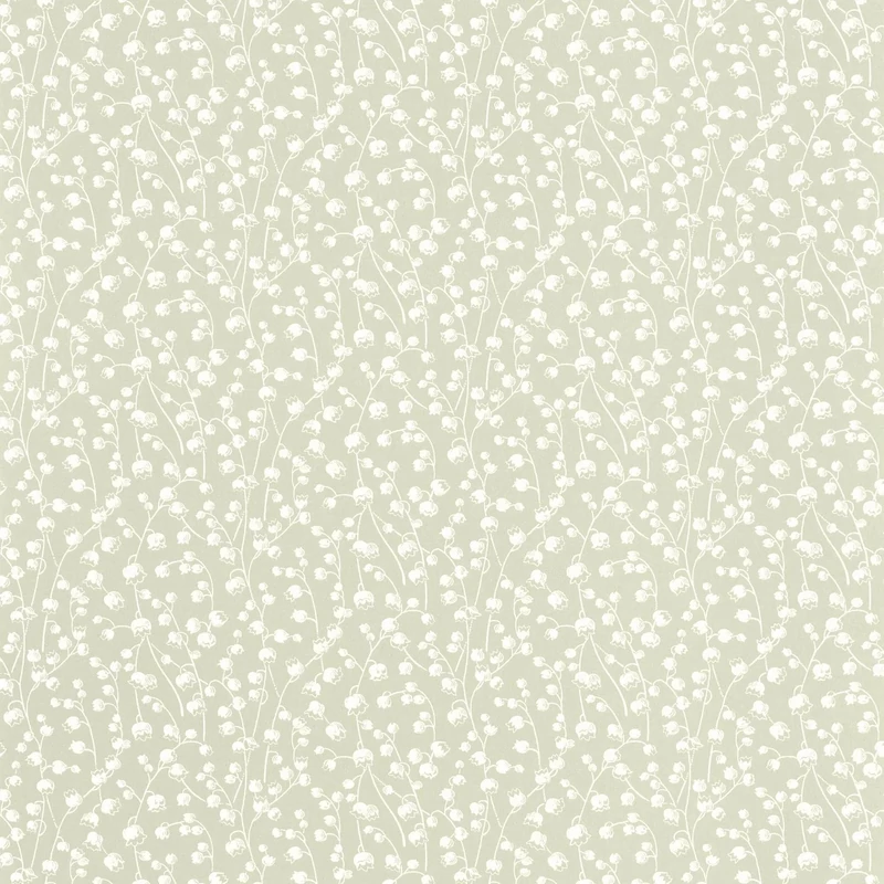 Casadeco Romantikus gyöngyvirágos zöld vlies tapéta Lily Of The Valley Vert Sauge 53 cm X 10 m