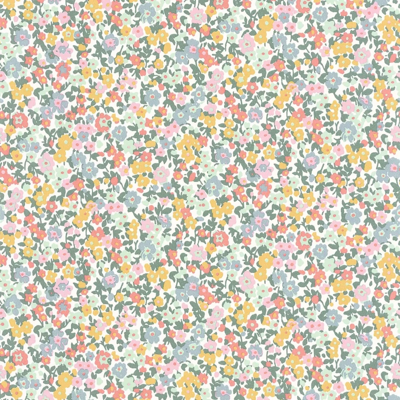 Casadeco Apró virág mintás romantikus kék-rószaszín vlies tapéta Pansy Bleu/Rose 53 cm X 10 m