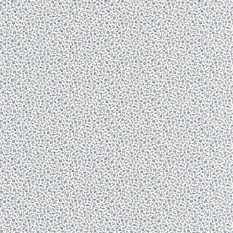 Casadeco Apró virág mintás romantikus kék vlies tapéta Myosotis Bleu Marine/Blanc 53 cm X 10 m