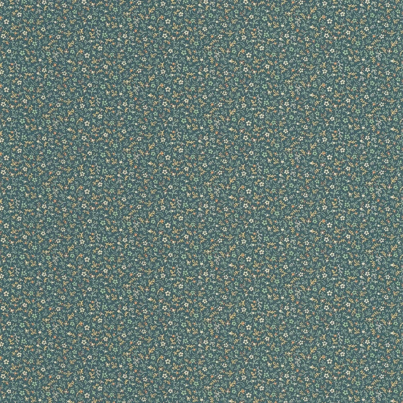 Casadeco Apró virág mintás romantikus pávakék vlies tapéta Myosotis Bleu Paon 53 cm X 10 m