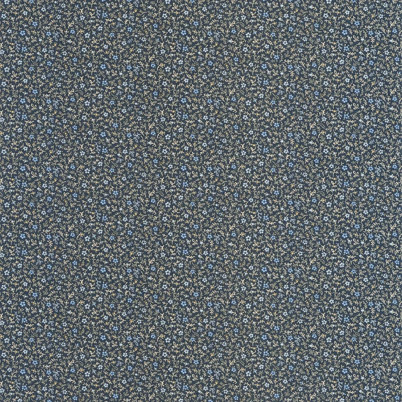 Casadeco Apró virág mintás romantikus sötétkék vlies tapéta Myosotis Bleu Nuit 53 cm X 10 m
