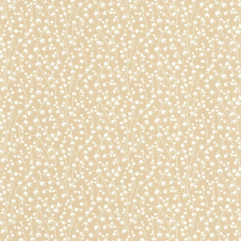 Casadeco Romantikus gyöngyvirágos bézs vlies tapéta Lily Of The Valley Ficelle 53 cm X 10 m