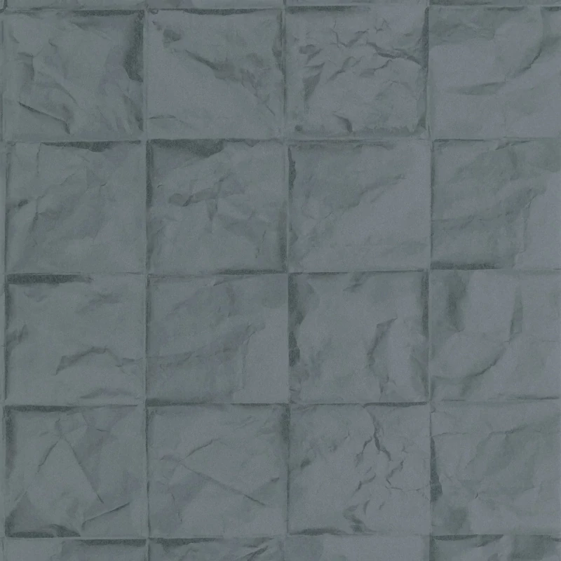 Casadeco 3D hatású rácsmintás kék vlies tapéta Papier Froisse Marin 53 cm X 10 m