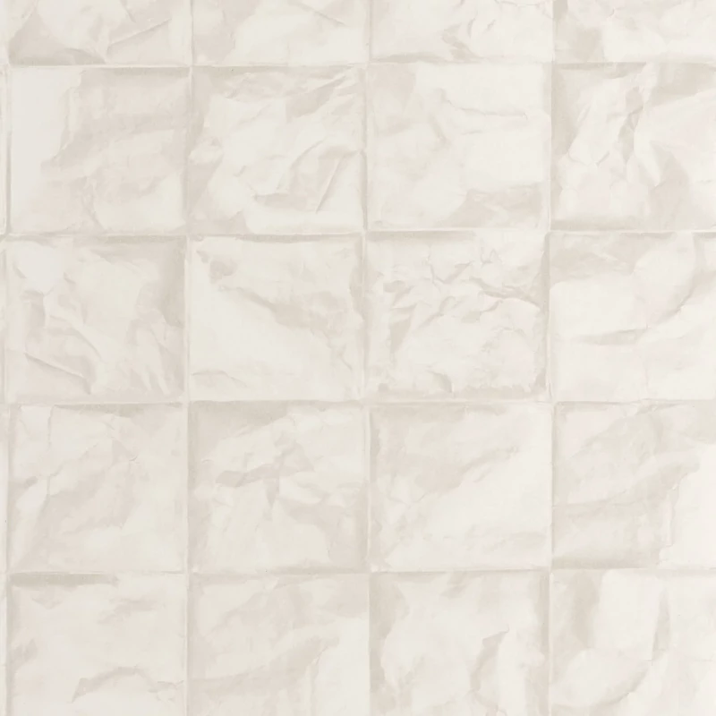 Casadeco 3D hatású rácsmintás törtfehér vlies tapéta Papier Froisse Craie 53 cm X 10 m