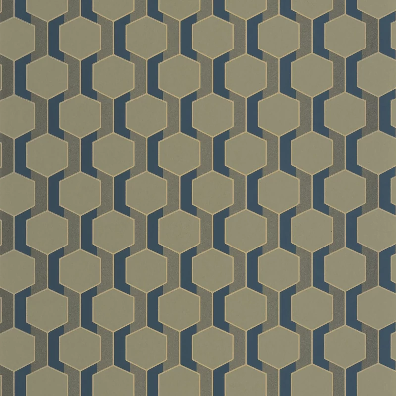 Casadeco Keki zöld geometriai mintás vlies tapéta Hamilton Vert Kaki 53 cm X 10 m