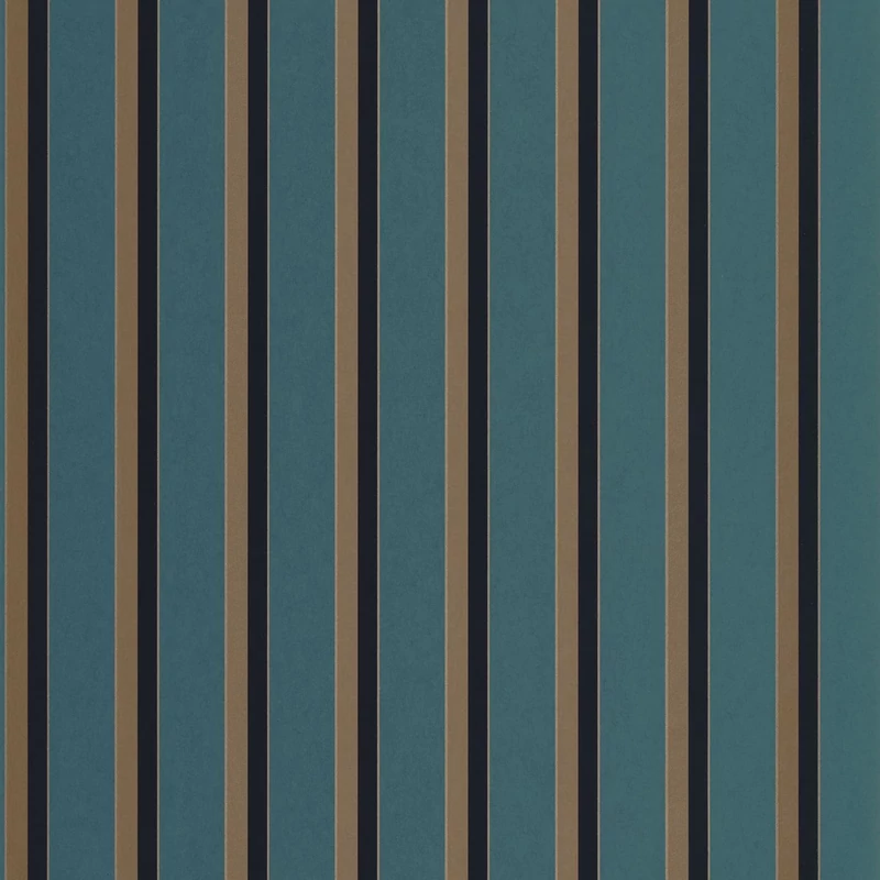 Casadeco Elegáns vékony csíkos sötétkék vlies tapéta Country Club Bleu Paon 53 cm X 10 m