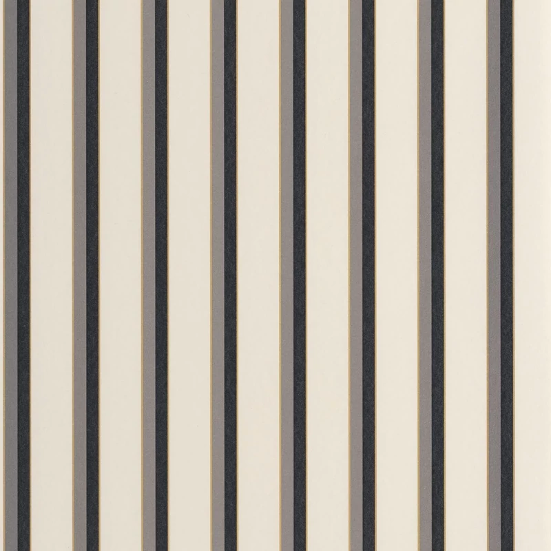 Casadeco Elegáns vékony csíkos bézs-fekete vlies tapéta Country Club Noir Naturel 53 cm X 10 m