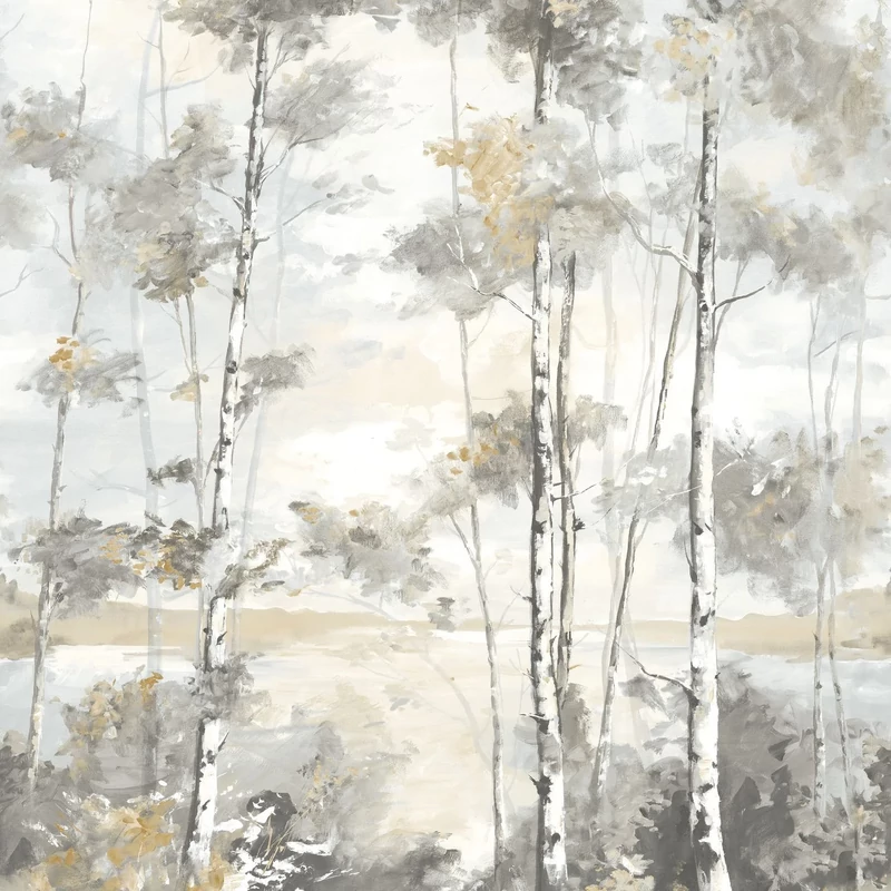 Casadeco Skandináv erdő mintás szürke vlies poszter tapéta Foret Boreale Gris Havernl 200 cm X 2,5 m