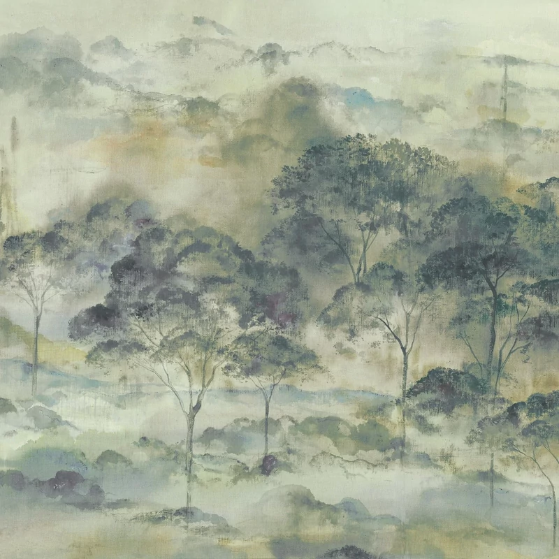 Casadeco Erdős tájkép zöld vlies poszter tapéta Foret Vallombrosa Vert Lichen 400 cm X 3,1 m