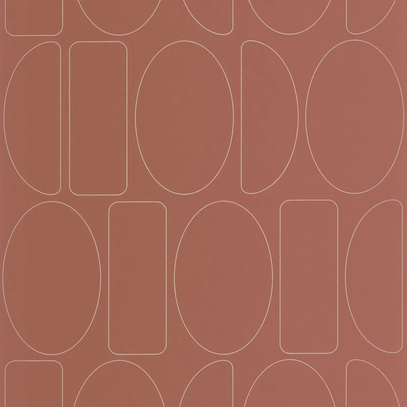 Casadeco Geometriai mintás modern terrakotta vlies tapéta Legerete Terracotta 53 cm X 10 m