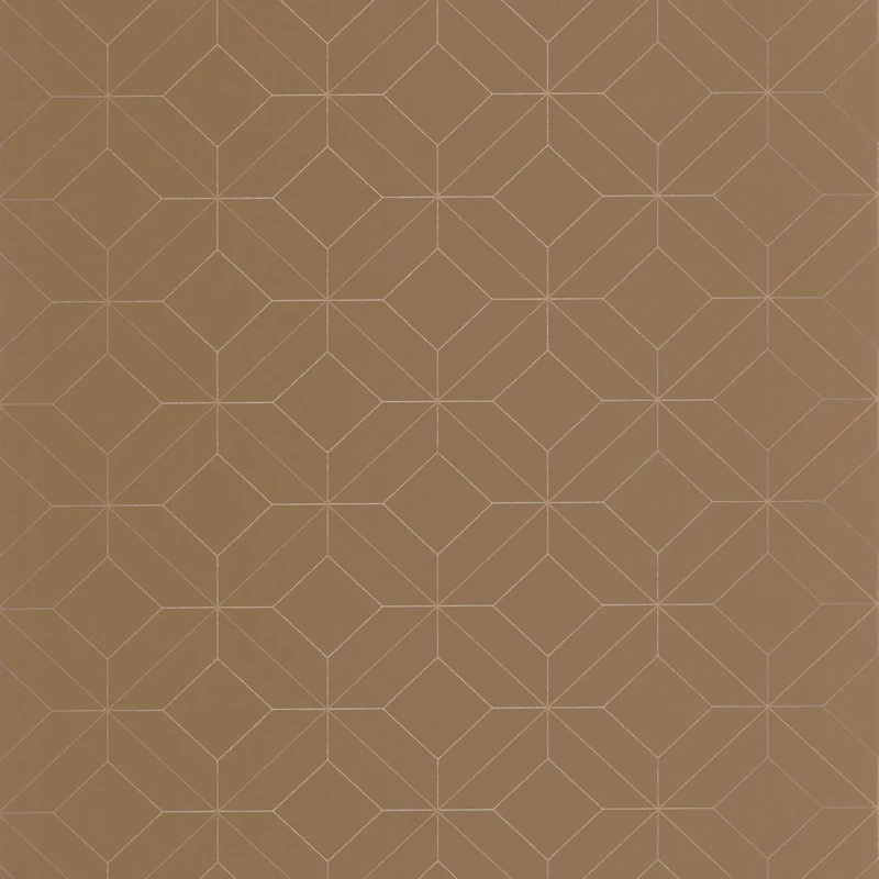 Casadeco Modern geometrikus barna vlies tapéta Precision Chamois 53 cm x 10 m